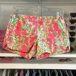 Lilly Pulitzer pink green floral 00 shorts